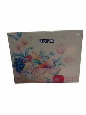Vintage C.R. Gibson Deborah Mallow Designs Fruit Basket Accordion Recipe File Bo